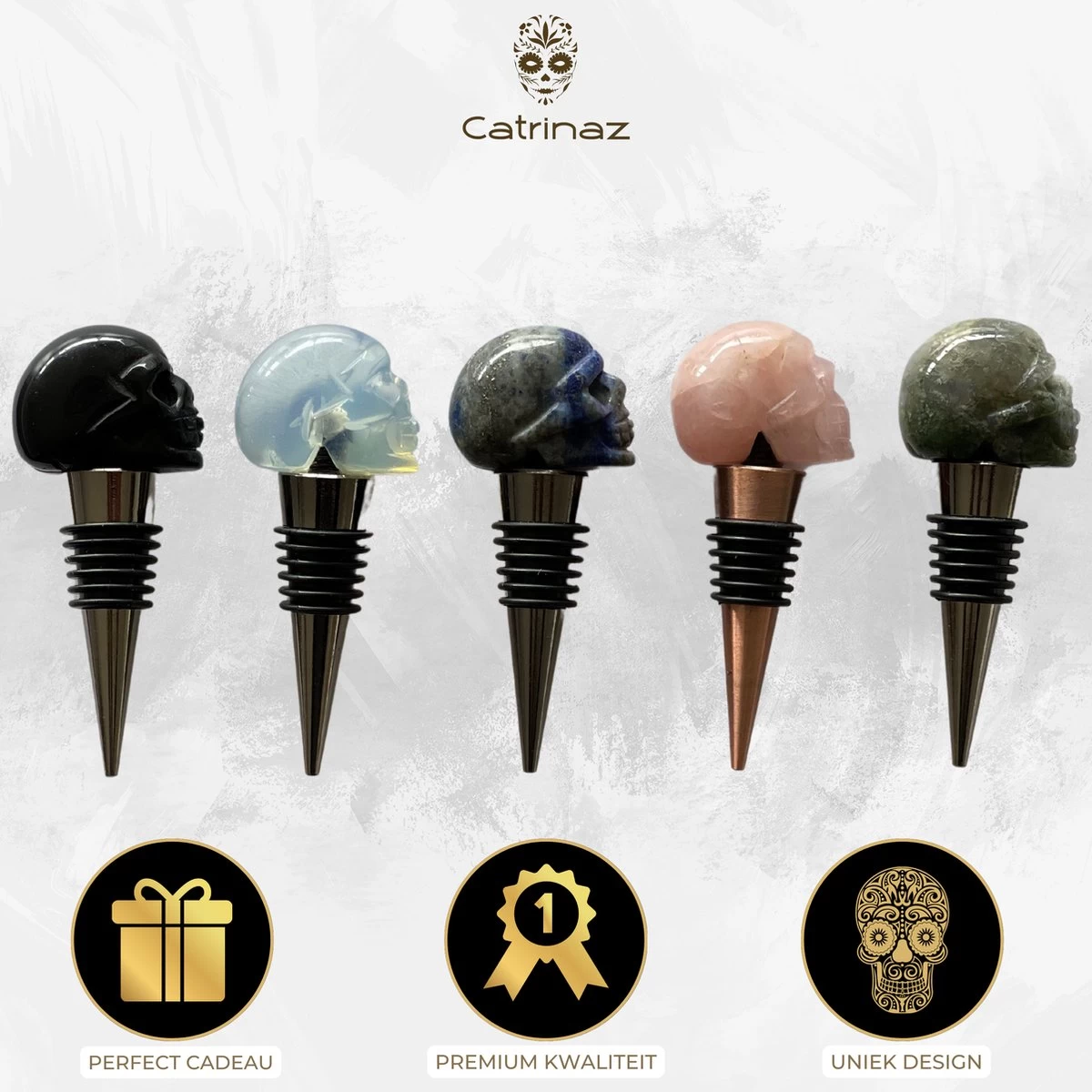 Catrinaz® - Bouchon De Bouteille Premium Avec Tête De Mort - Pierre Naturelle D'agate Moss - Bouchon à Vin - Tête De Mort - Tête De Mort - Coffret Cadeau Luxe - Cadeau Uniek - Cadeau Homme Et Femme 13 Catrinaz® - Bouchon De Bouteille Premium Avec Tête De Mort - Pierre Naturelle D'agate Moss - Bouchon à Vin - Tête De Mort - Tête De Mort - Coffret Cadeau Luxe - Cadeau Uniek - Cadeau Homme Et Femme – Image 11
