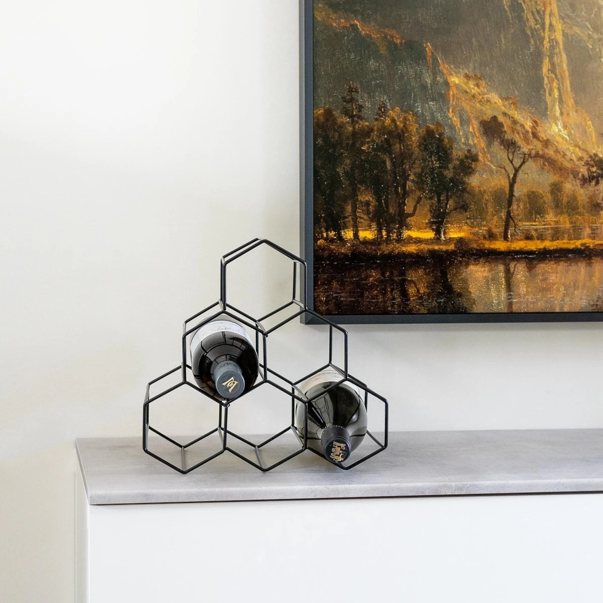 QUVIO Vin Racks / Vin Cabinet / Vin Mur Rack / étagère Vin Debout / Range-bouteilles / Wine Rack - Pour 6 Bouteilles - Zwart 9 QUVIO Vin Racks / Vin Cabinet / Vin Mur Rack / étagère Vin Debout / Range-bouteilles / Wine Rack - Pour 6 Bouteilles - Zwart – Image 7