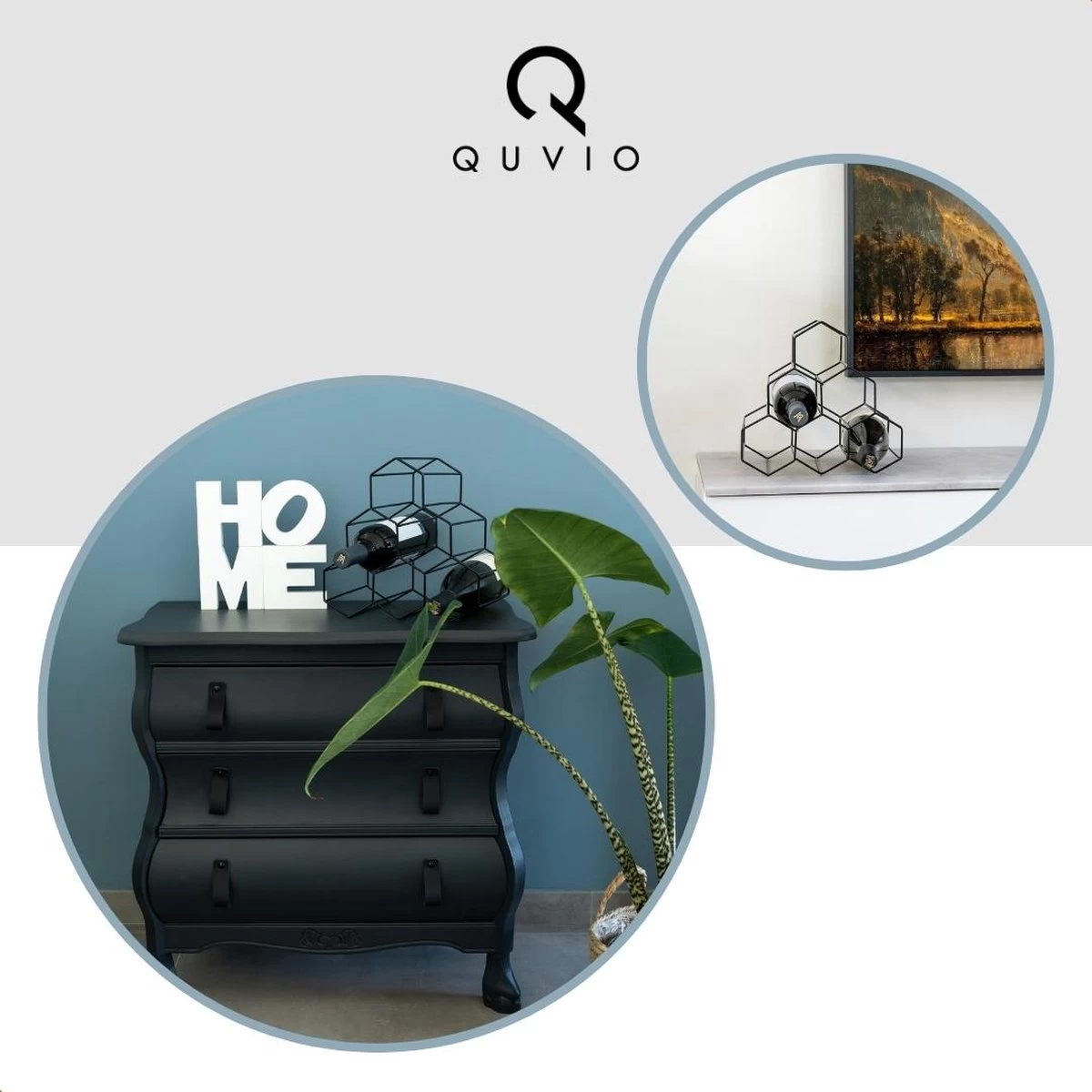 QUVIO Vin Racks / Vin Cabinet / Vin Mur Rack / étagère Vin Debout / Range-bouteilles / Wine Rack - Pour 6 Bouteilles - Zwart 11 QUVIO Vin Racks / Vin Cabinet / Vin Mur Rack / étagère Vin Debout / Range-bouteilles / Wine Rack - Pour 6 Bouteilles - Zwart – Image 9