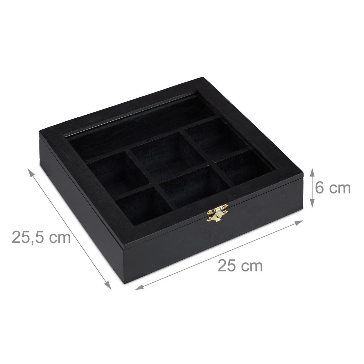 Boîte à Thé Relaxdays Bois - Boîte à Thé 7 Compartiments - Magasin De Thé - Boîte à Thé - Boîte à Thé - Boîte Noire 10 Boîte à Thé Relaxdays Bois - Boîte à Thé 7 Compartiments - Magasin De Thé - Boîte à Thé - Boîte à Thé - Boîte Noire – Image 8