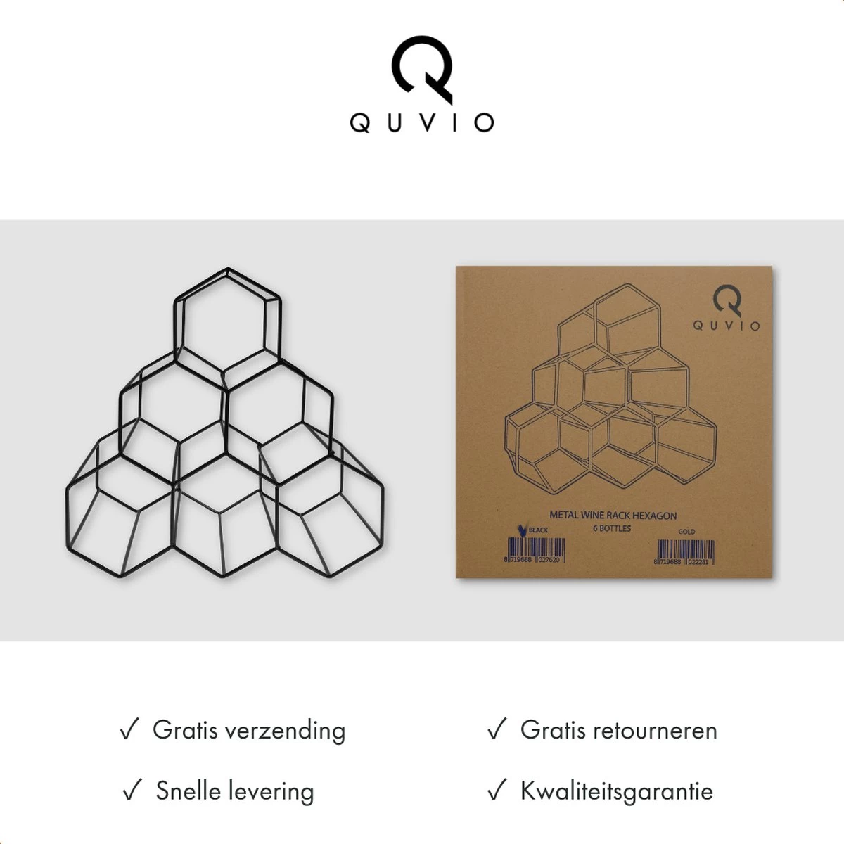 QUVIO Vin Racks / Vin Cabinet / Vin Mur Rack / étagère Vin Debout / Range-bouteilles / Wine Rack - Pour 6 Bouteilles - Zwart 13 QUVIO Vin Racks / Vin Cabinet / Vin Mur Rack / étagère Vin Debout / Range-bouteilles / Wine Rack - Pour 6 Bouteilles - Zwart – Image 11
