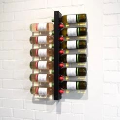 Casier à Vin Mural | Wijnpaal | Casiers à Vin Modernes Et élégants | Casier à Vin Pour Jusqu'à 12-34 Bouteilles De Vin - Zwart - Métal