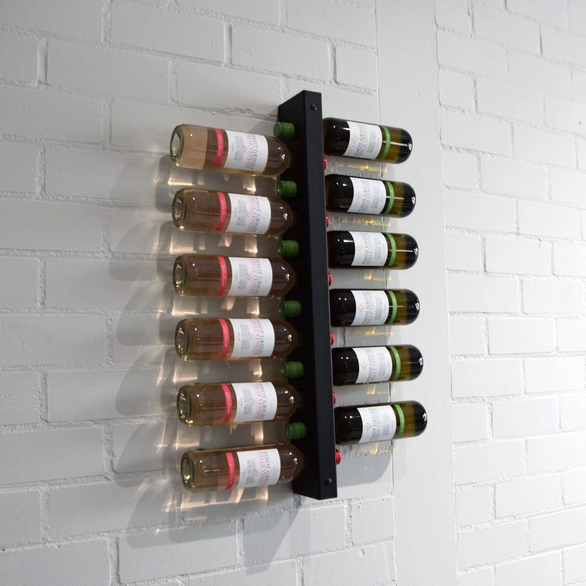 Casier à Vin Mural | Wijnpaal | Casiers à Vin Modernes Et élégants | Casier à Vin Pour Jusqu'à 12-34 Bouteilles De Vin - Zwart - Métal 4 Casier à Vin Mural | Wijnpaal | Casiers à Vin Modernes Et élégants | Casier à Vin Pour Jusqu'à 12-34 Bouteilles De Vin - Zwart - Métal – Image 2