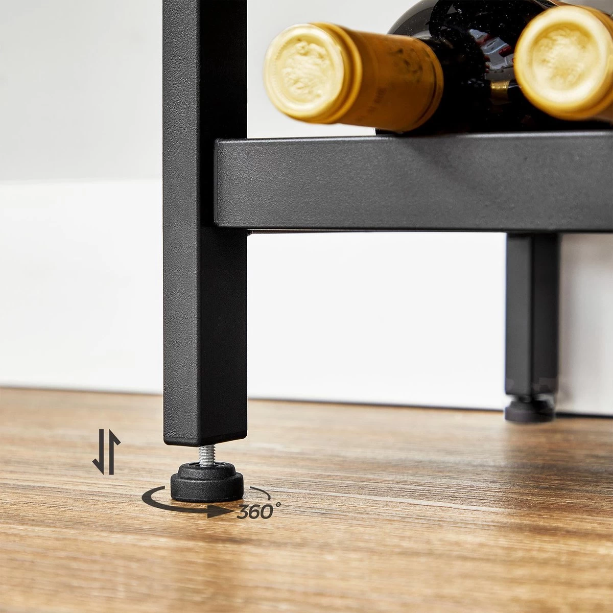 Signature Home Bull Casier à Vin Avec Porte-verres - Casier à Bouteilles Pour 20 Bouteilles - Industriel Pour Cave, Cuisine -50 X 32 X 100 Cm, Marron-noir Vintage 5 Signature Home Bull Casier à Vin Avec Porte-verres - Casier à Bouteilles Pour 20 Bouteilles - Industriel Pour Cave, Cuisine -50 X 32 X 100 Cm, Marron-noir Vintage – Image 3