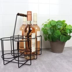 Orange85 à Vin - Porte-bouteille - Debout - Convient Pour 6 Bouteilles - Zwart - Métal - Range-bouteilles