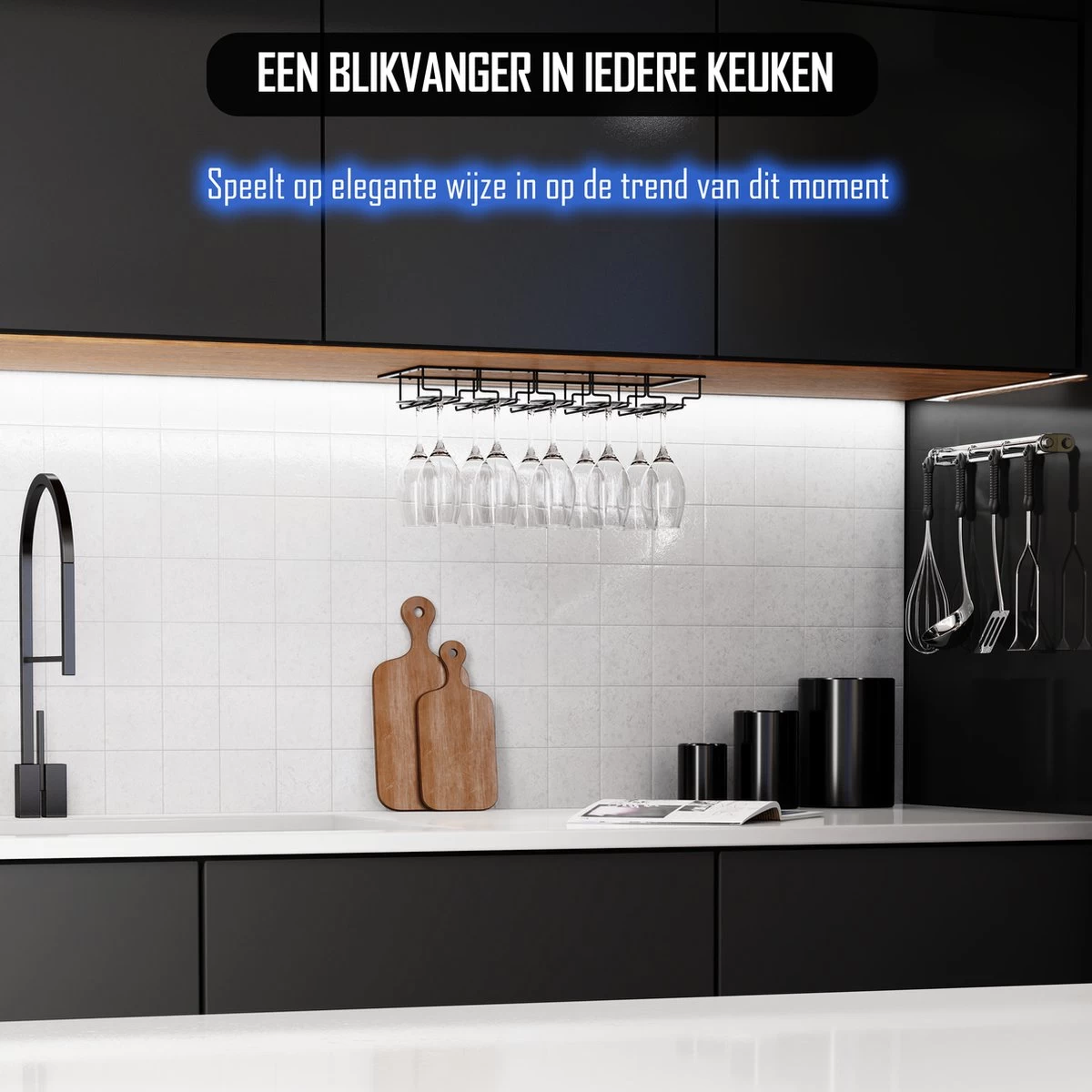 Nolad - Porte-verres à Vin - Casier à Vin En Métal - 15 Verres - Noir Mat 4 Nolad - Porte-verres à Vin - Casier à Vin En Métal - 15 Verres - Noir Mat – Image 2