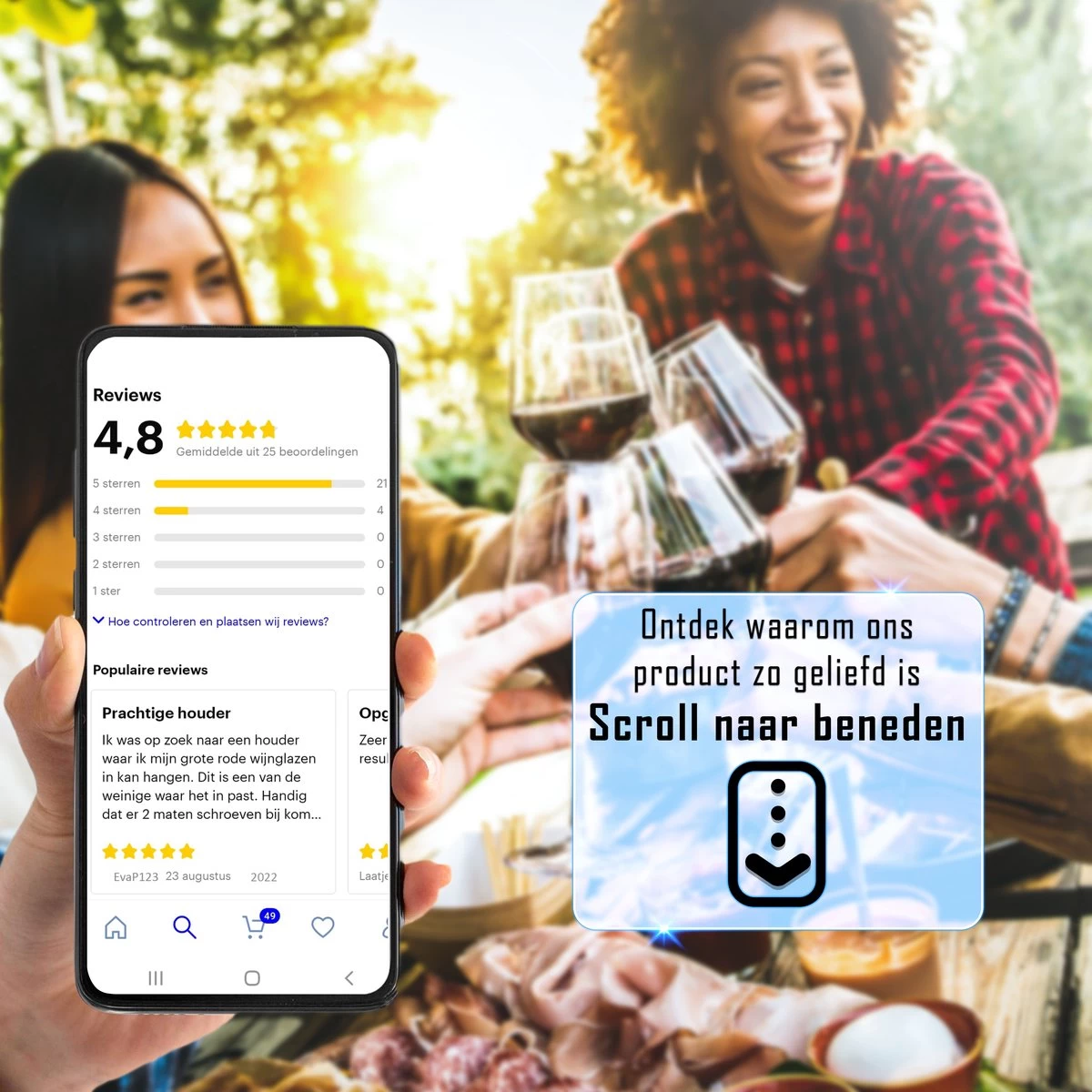 Nolad - Porte-verres à Vin - Casier à Vin En Métal - 15 Verres - Noir Mat 11 Nolad - Porte-verres à Vin - Casier à Vin En Métal - 15 Verres - Noir Mat – Image 9