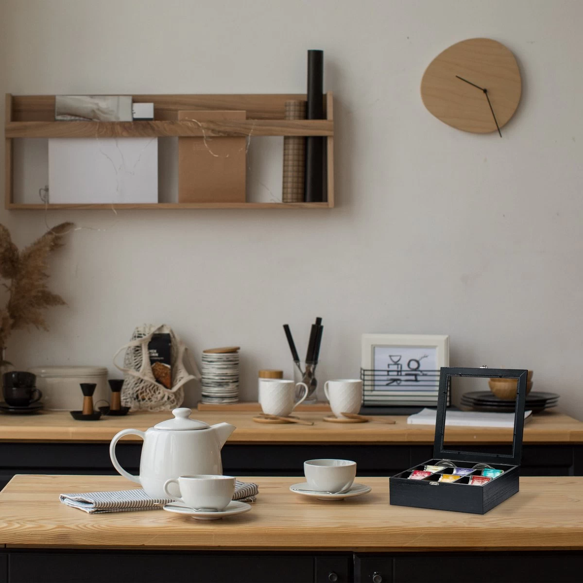 Boîte à Thé Relaxdays Bois - Boîte à Thé 7 Compartiments - Magasin De Thé - Boîte à Thé - Boîte à Thé - Boîte Noire 14 Boîte à Thé Relaxdays Bois - Boîte à Thé 7 Compartiments - Magasin De Thé - Boîte à Thé - Boîte à Thé - Boîte Noire – Image 12