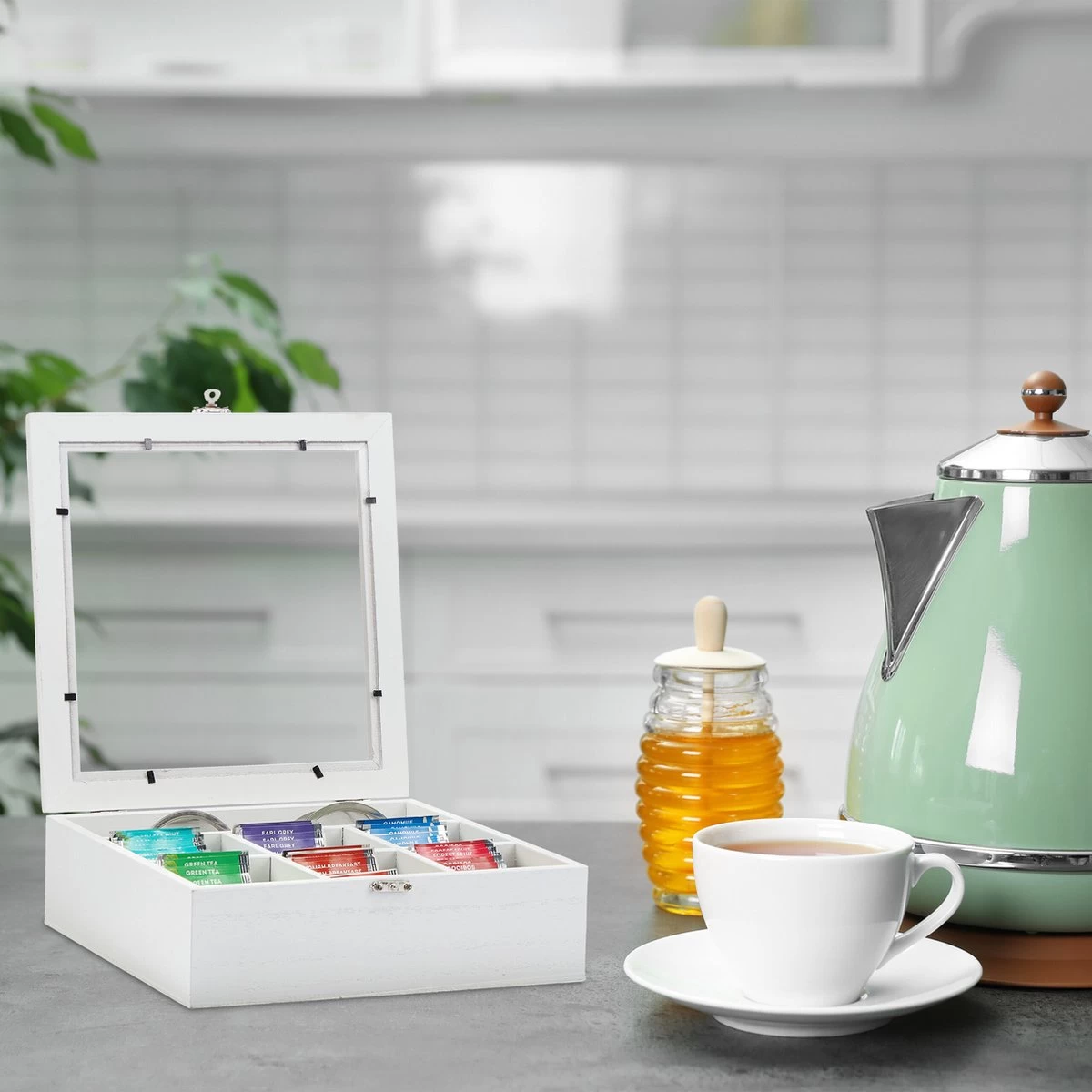 Boîte à Thé Relaxdays Bois - Boîte à Thé 7 Compartiments - Magasin De Thé - Boîte à Thé - Boîte à Thé - Boîte Noire 17 Boîte à Thé Relaxdays Bois - Boîte à Thé 7 Compartiments - Magasin De Thé - Boîte à Thé - Boîte à Thé - Boîte Noire – Image 15