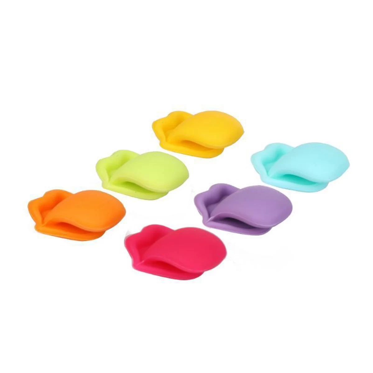 6 Pièces Mignon Marqueur En Verre Tong Multicolore - Silicone - étiquette En Verre - Fête 12 6 Pièces Mignon Marqueur En Verre Tong Multicolore - Silicone - étiquette En Verre - Fête – Image 10