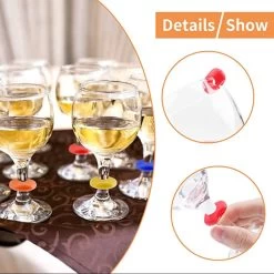 Marqueurs De Glas - étiquettes En Silicone - Marqueur De Verre à Vin - étiquettes - Décoration De Fête - 24 Pièces -Dégustation Délicate 1200x1200 1202