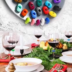 Marqueurs De Glas - étiquettes En Silicone - Marqueur De Verre à Vin - étiquettes - Décoration De Fête - 24 Pièces -Dégustation Délicate 1200x1200 1205