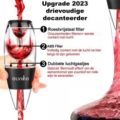 Carafe à Vin - Aérateur De Vin - Incl. Tamis Et Support - Aération 3 Voies - Accessoires De Vêtements Pour Bébé Vin -Dégustation Délicate 1200x1200 1235