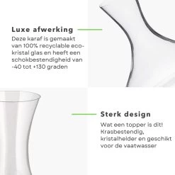 Décanteur De Luxe Cheqo® - Décanteur - Carafe à Décanter - Carafe à Vin - Carafe à Vin - Aérateur De Vin - 2 Litres - Verre Cristal -Dégustation Délicate 1200x1200 1239