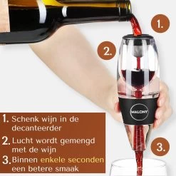 Aérateur De Vin De Luxe Malony - Décanteur De Vin - Accessoires De Vêtements Pour Bébé De Vin - Verseur De Vin - Avec Support - Accessoires De Vêtements Pour Bébé De Bar -Dégustation Délicate 1200x1200 1244
