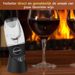 Aérateur De Vin De Luxe Malony - Décanteur De Vin - Accessoires De Vêtements Pour Bébé De Vin - Verseur De Vin - Avec Support - Accessoires De Vêtements Pour Bébé De Bar -Dégustation Délicate 1200x1200 1246
