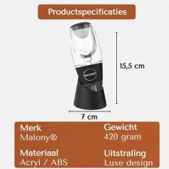 Aérateur De Vin De Luxe Malony - Décanteur De Vin - Accessoires De Vêtements Pour Bébé De Vin - Verseur De Vin - Avec Support - Accessoires De Vêtements Pour Bébé De Bar -Dégustation Délicate 1200x1200 1248