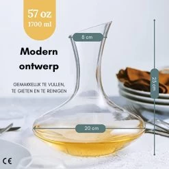 Onirique - Carafe à Vin - Soufflée à La Main - Carafe à Vin En Cristal - Elegant - Moderne - Vaisseau Verseur De Fête - Aérateur De Vin Pour Une Meilleure Expérience Du Vin - (62 Oz) -Dégustation Délicate 1200x1200 1258