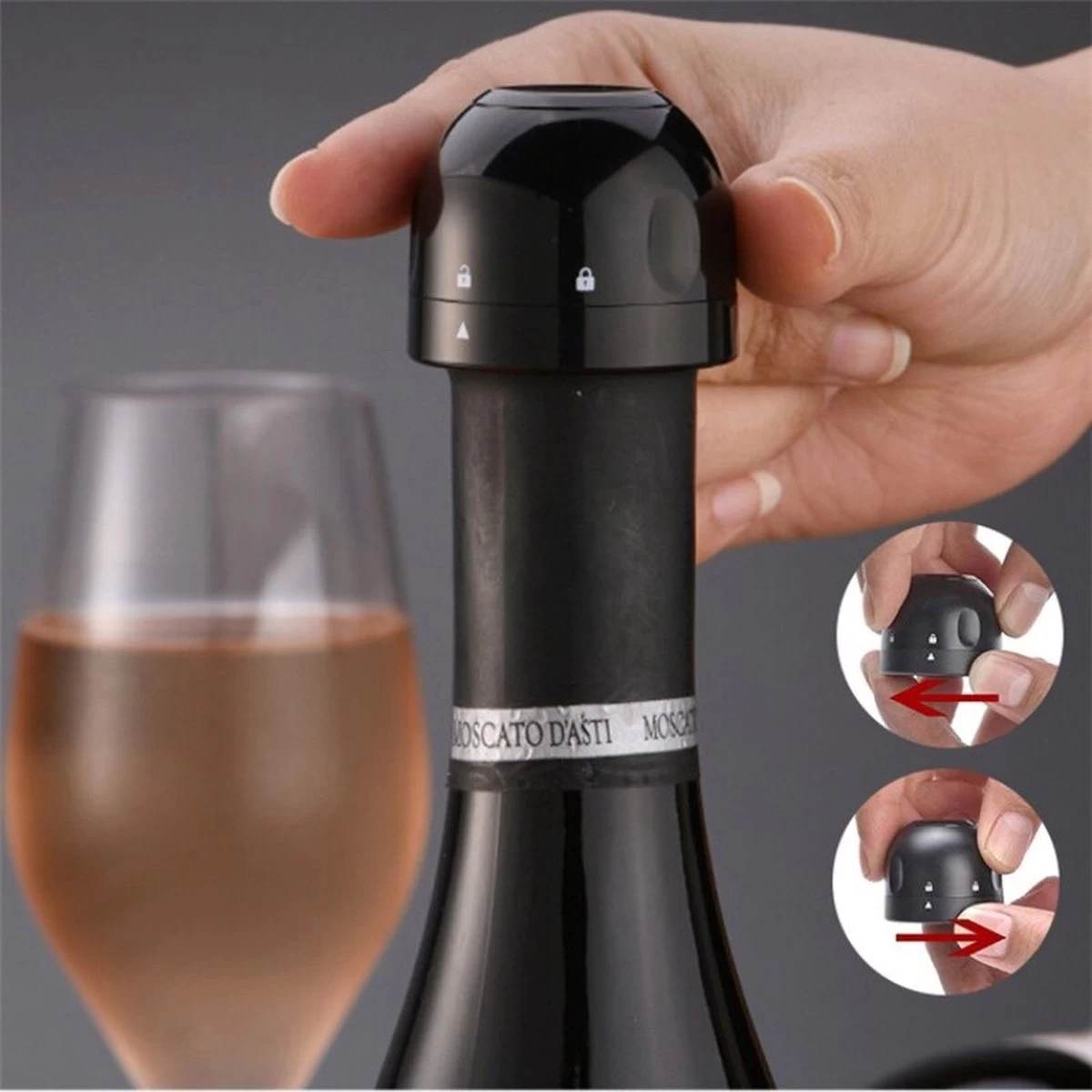 Bouchon De Champagne - Porte-bouteille De Vin - Bouchon De Vin - Couvre-bouteille Professionnel - Outils De Cuisine - Siliconen- Serrure Rotative - Bouchon De Vin Scellé 4 Bouchon De Champagne - Porte-bouteille De Vin - Bouchon De Vin - Couvre-bouteille Professionnel - Outils De Cuisine - Siliconen- Serrure Rotative - Bouchon De Vin Scellé – Image 2