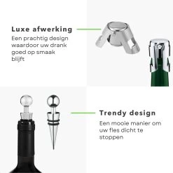 Ensemble De Vin De Luxe Cheqo® - Set De Champagne Avec Bec Verseur - Bouchon De Vin - Set De Valve De Vin 9 Ensemble De Vin De Luxe Cheqo® - Set De Champagne Avec Bec Verseur - Bouchon De Vin - Set De Valve De Vin -Dégustation Délicate 1200x1200 1301