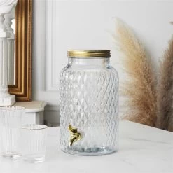 4goodz Carafe à Jus En Verres Avec Robinet Doré Et Couvercle 6 Litres -Dégustation Délicate 1200x1200 1370