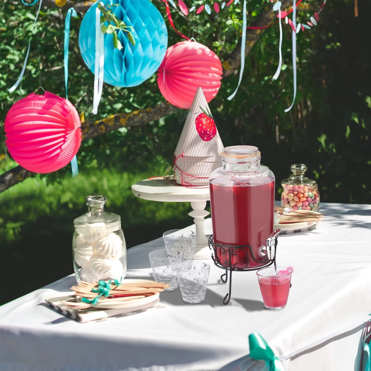 Ensemble De Robinet De Limonade Relaxdays Avec Support - 4 L - Distributeur De Boissons Avec Robinet - Canette De Sangria 11 Ensemble De Robinet De Limonade Relaxdays Avec Support - 4 L - Distributeur De Boissons Avec Robinet - Canette De Sangria – Image 9