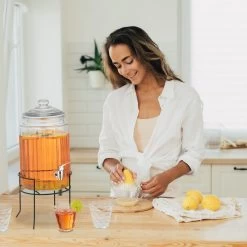 Ensemble Robinet Limonade Relaxdays - 4 Verres à Boire Avec Couvercle - Distributeur De Boissons Avec Robinet - 6 L -Dégustation Délicate 1200x1200 1387