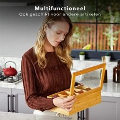 Cheqo® Boîte à Thé Bamboe - 72 Sachets - Boîte à Thé - Fenêtre Transparente - Serrure Décorative - 21x16xH7.5cm - Respectueux De L'Environnement 13 Cheqo® Boîte à Thé Bamboe - 72 Sachets - Boîte à Thé - Fenêtre Transparente - Serrure Décorative - 21x16xH7.5cm - Respectueux De L'Environnement -Dégustation Délicate 1200x1200 140