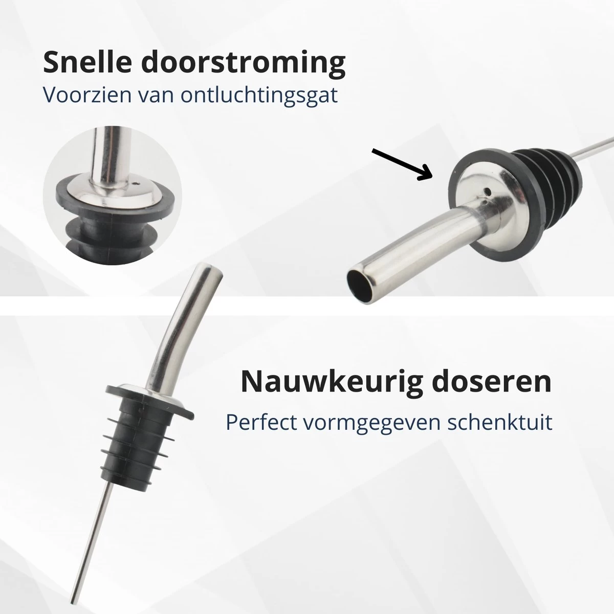 Veluw Boisson Verseur Boisson - Becs Verseurs Professionnels - Bouchon Verseur En Acier Inoxydable à Débit Rapide (4 Pièces) 10 Veluw Boisson Verseur Boisson - Becs Verseurs Professionnels - Bouchon Verseur En Acier Inoxydable à Débit Rapide (4 Pièces) – Image 8