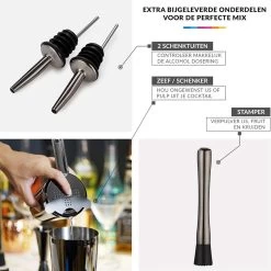 YONO Cocktail Shaker Set - Cocktail Shaker 600ml Avec Tasse à Mesurer Jigger Passoire Becs Verseurs Agitateur Et Pilon - Noir 10 YONO Cocktail Shaker Set - Cocktail Shaker 600ml Avec Tasse à Mesurer Jigger Passoire Becs Verseurs Agitateur Et Pilon - Noir -Dégustation Délicate 1200x1200 1441