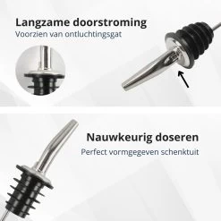 Veluw Boisson Verseur Pour Boissons - Becs Verseurs Professionnels - Bouchon Verseur En Acier Inoxydable à Débit Lent (4 Pièces) 13 Veluw Boisson Verseur Pour Boissons - Becs Verseurs Professionnels - Bouchon Verseur En Acier Inoxydable à Débit Lent (4 Pièces) -Dégustation Délicate 1200x1200 1476