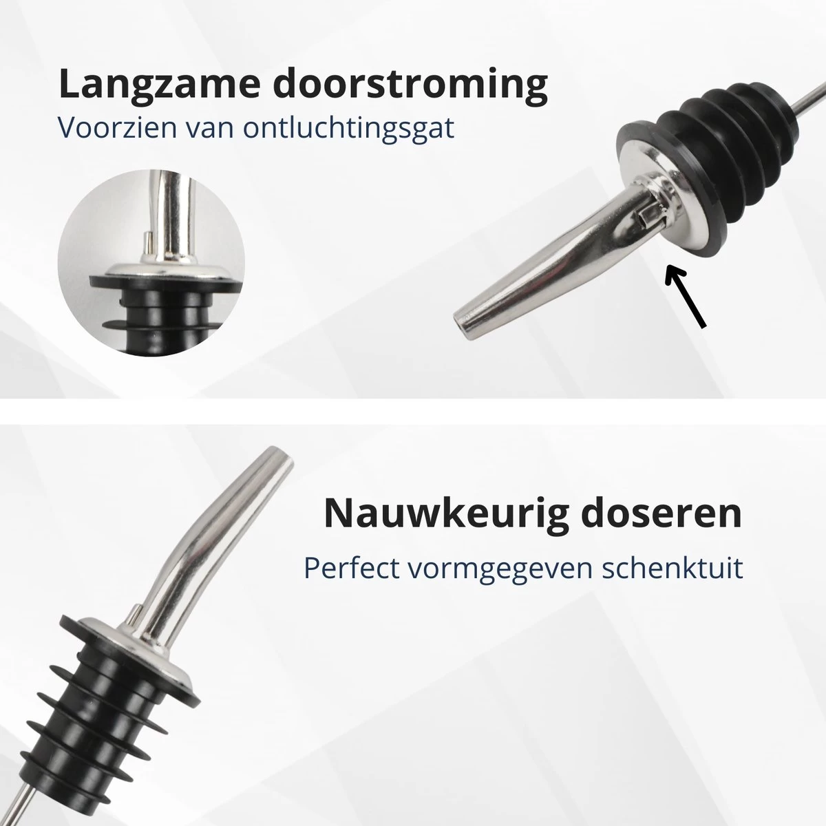 Veluw Boisson Verseur Pour Boissons - Becs Verseurs Professionnels - Bouchon Verseur En Acier Inoxydable à Débit Lent (4 Pièces) 6 Veluw Boisson Verseur Pour Boissons - Becs Verseurs Professionnels - Bouchon Verseur En Acier Inoxydable à Débit Lent (4 Pièces) – Image 4