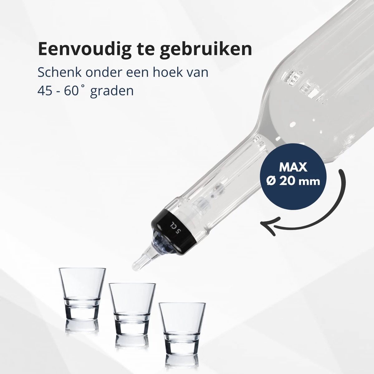 Veluw Bullet Measure Verser 5 Cl - Boisson Professionnel Pour Boissons - Transparent - Set De 2 4 Veluw Bullet Measure Verser 5 Cl - Boisson Professionnel Pour Boissons - Transparent - Set De 2 – Image 2