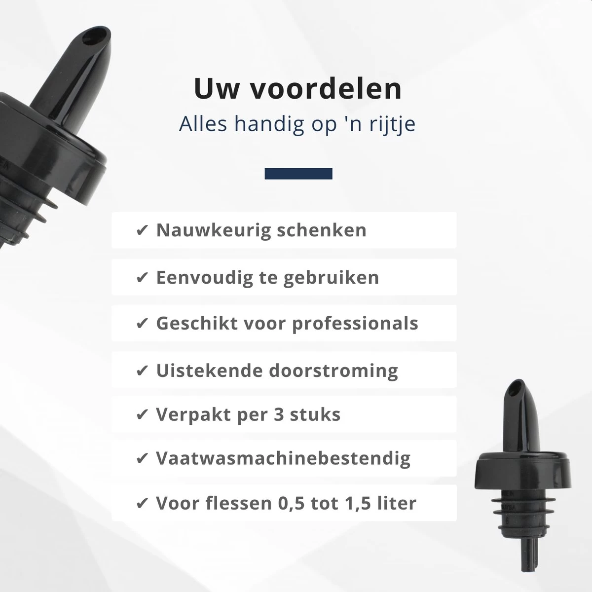 Veluw Spout Boisson - Bouchon Verseur Professionnel Pour Boisson - Plastique - Zwart ( Set De 4) 7 Veluw Spout Boisson - Bouchon Verseur Professionnel Pour Boisson - Plastique - Zwart ( Set De 4) – Image 5