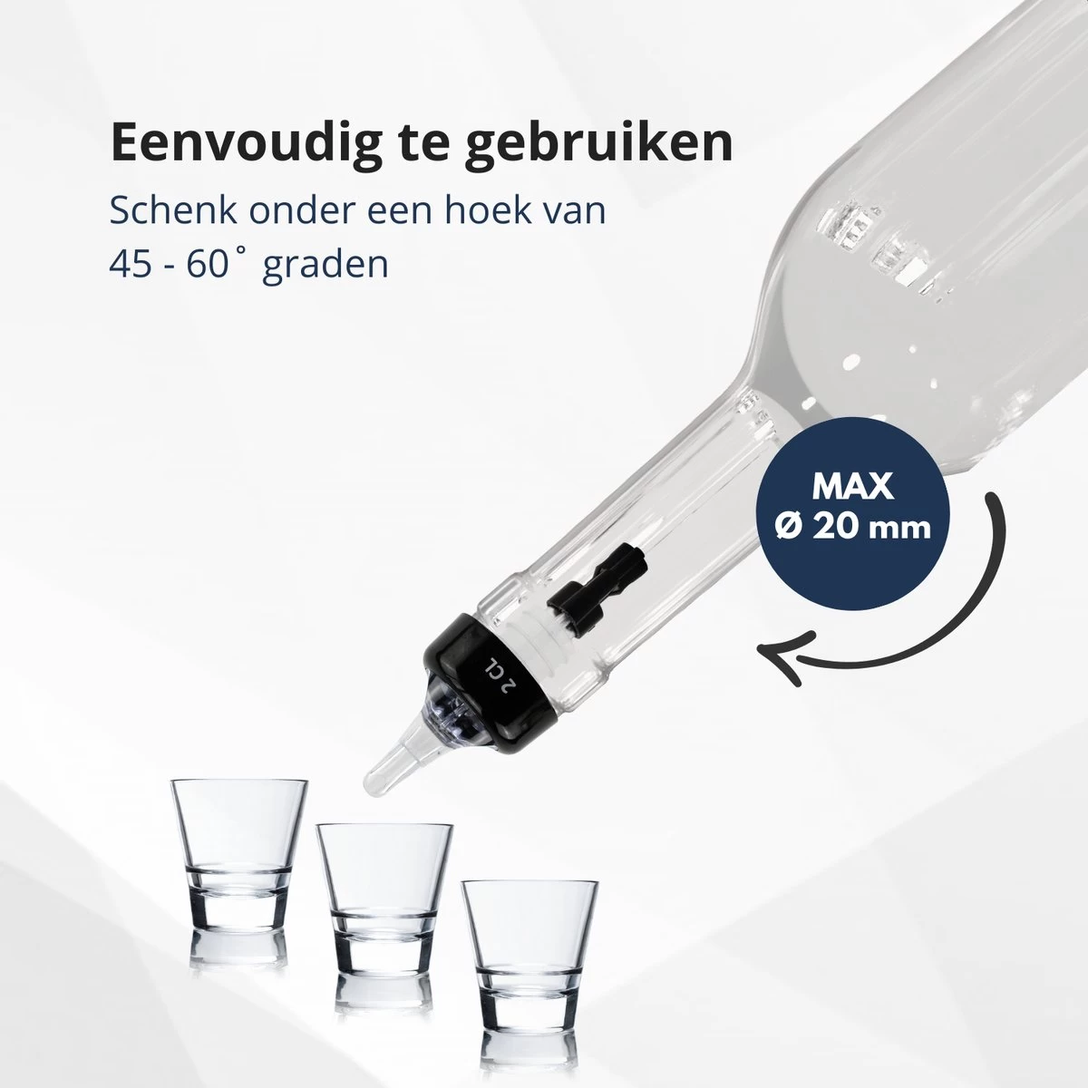 Veluw Bullet Measure Verser 2 Cl - Boisson Professionnel Pour Boissons - Zwart - Set De 2 5 Veluw Bullet Measure Verser 2 Cl - Boisson Professionnel Pour Boissons - Zwart - Set De 2 – Image 3