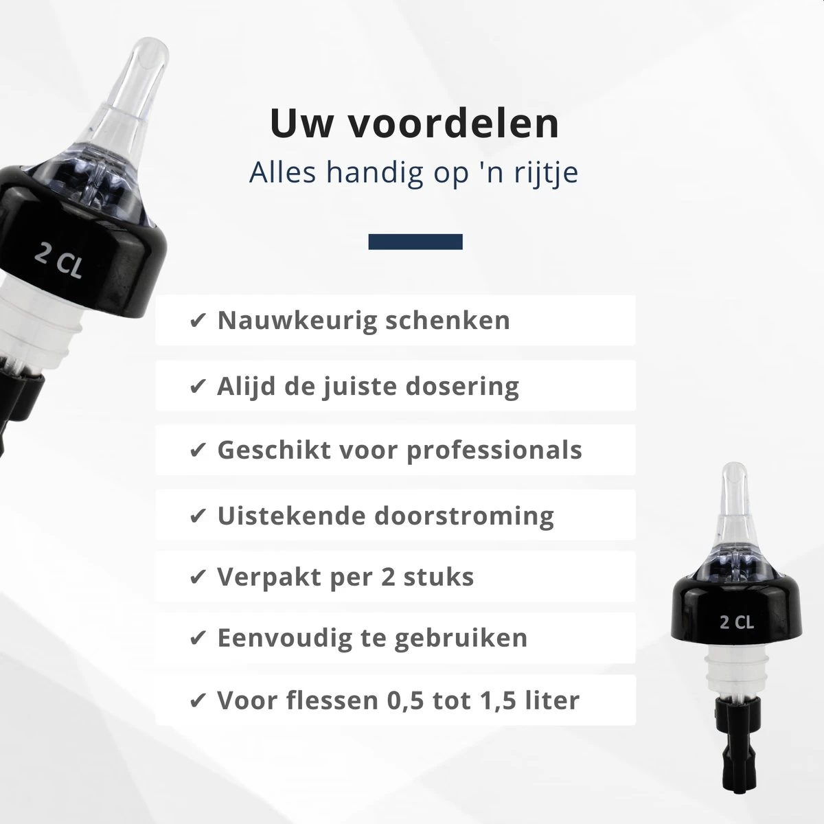 Veluw Bullet Measure Verser 2 Cl - Boisson Professionnel Pour Boissons - Zwart - Set De 2 7 Veluw Bullet Measure Verser 2 Cl - Boisson Professionnel Pour Boissons - Zwart - Set De 2 – Image 5