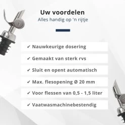 Veluw Professional Spout Olive Oil - Bec Verseur Pour Bouteille - Acier Inoxydable (3 Pièces) 13 Veluw Professional Spout Olive Oil - Bec Verseur Pour Bouteille - Acier Inoxydable (3 Pièces) -Dégustation Délicate 1200x1200 1509