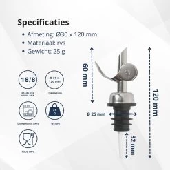 Veluw Professional Spout Olive Oil - Bec Verseur Pour Bouteille - Acier Inoxydable (3 Pièces) 17 Veluw Professional Spout Olive Oil - Bec Verseur Pour Bouteille - Acier Inoxydable (3 Pièces) -Dégustation Délicate 1200x1200 1512