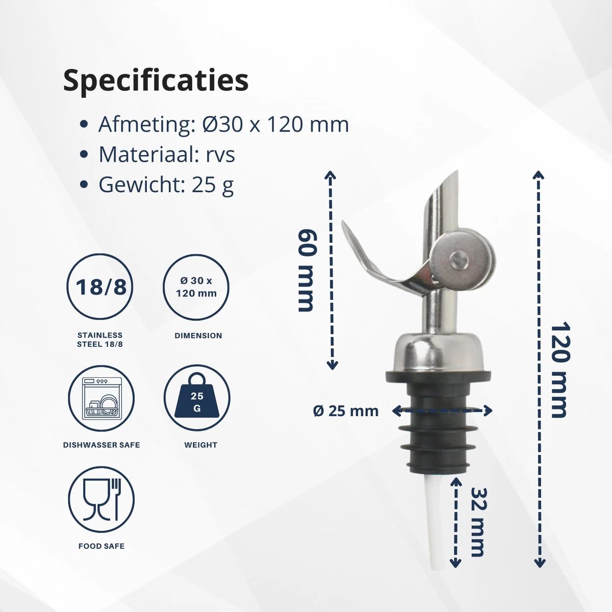 Veluw Professional Spout Olive Oil - Bec Verseur Pour Bouteille - Acier Inoxydable (3 Pièces) 10 Veluw Professional Spout Olive Oil - Bec Verseur Pour Bouteille - Acier Inoxydable (3 Pièces) – Image 8