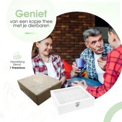 Boîte à Thé Premium - Blanche - Boîte à Thé 12 Compartiments - Verre Véritable - Avec Charnière à Résistance - Non Remplie 22 Boîte à Thé Premium - Blanche - Boîte à Thé 12 Compartiments - Verre Véritable - Avec Charnière à Résistance - Non Remplie -Dégustation Délicate 1200x1200 153