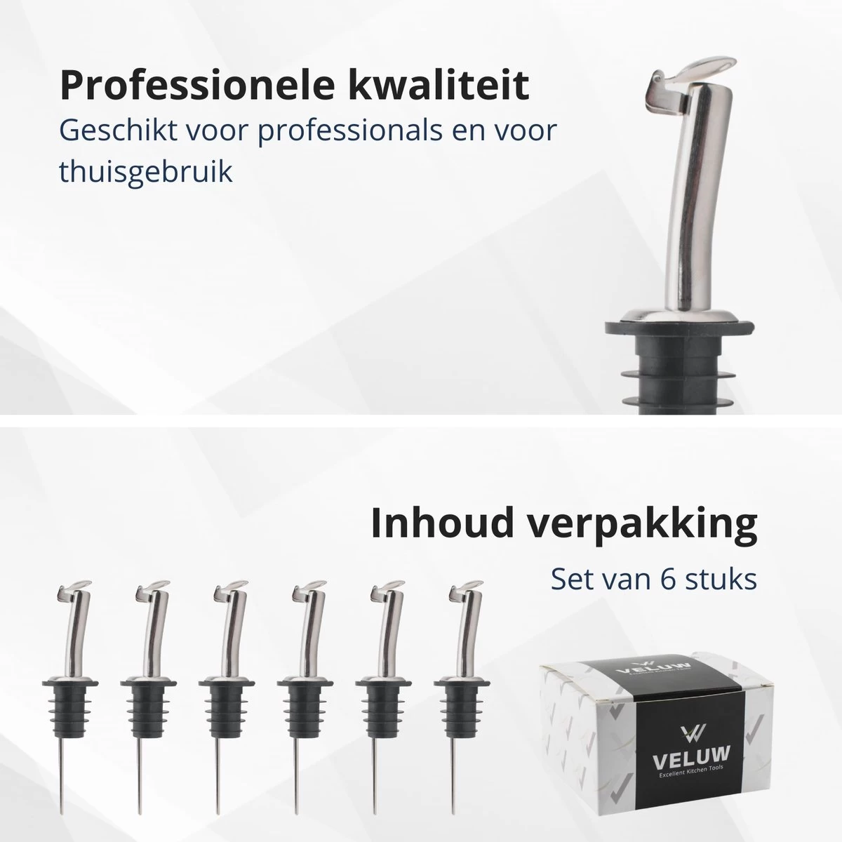 Veluw Boisson Verseur Boisson - Becs Verseurs Professionnels - Bouchon Verseur En Acier Inoxydable Avec Flip-Top (6 Pièces) 9 Veluw Boisson Verseur Boisson - Becs Verseurs Professionnels - Bouchon Verseur En Acier Inoxydable Avec Flip-Top (6 Pièces) – Image 7