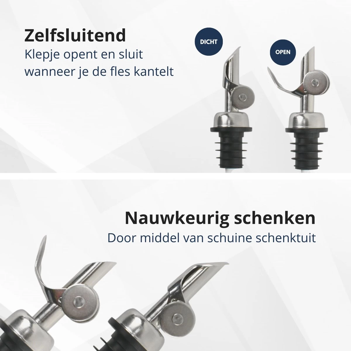 Veluw Professional Verser Olive Oil - Verseur Pour Bouteille - Acier Inoxydable (4 Pièces) 4 Veluw Professional Verser Olive Oil - Verseur Pour Bouteille - Acier Inoxydable (4 Pièces) – Image 2