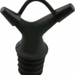 Knaak Bec Verseur Avec Bouchon - Joint En Caoutchouc - Bouchon Verseur - Noël - Dîner - Accessoires De Cuisine - Acier Inoxydable - Zwart - 1 Pièce