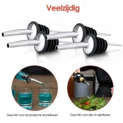 KitchenBrothers Premium Inox Embout Verseur - Bouchons Verseurs - - Vin - Bouteille - Cocktail - 4 Pièces -Dégustation Délicate 1200x1200 1562