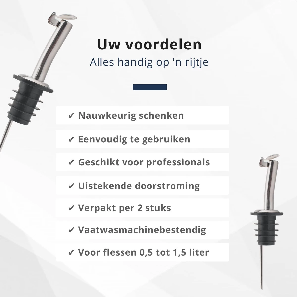 Veluw Boisson Verseur Boisson - Becs Verseurs Professionnels - Bouchon Verseur En Acier Inoxydable Avec Flip-Top (2 Pièces) 6 Veluw Boisson Verseur Boisson - Becs Verseurs Professionnels - Bouchon Verseur En Acier Inoxydable Avec Flip-Top (2 Pièces) – Image 4