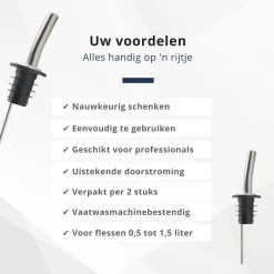 Veluw Boisson Verseur Boisson - Becs Verseurs Professionnels - Bouchon Verseur En Acier Inoxydable à Débit Rapide (2 Pièces) 14 Veluw Boisson Verseur Boisson - Becs Verseurs Professionnels - Bouchon Verseur En Acier Inoxydable à Débit Rapide (2 Pièces) -Dégustation Délicate 1200x1200 1583