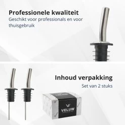 Veluw Boisson Verseur Boisson - Becs Verseurs Professionnels - Bouchon Verseur En Acier Inoxydable à Débit Rapide (2 Pièces) 15 Veluw Boisson Verseur Boisson - Becs Verseurs Professionnels - Bouchon Verseur En Acier Inoxydable à Débit Rapide (2 Pièces) -Dégustation Délicate 1200x1200 1584