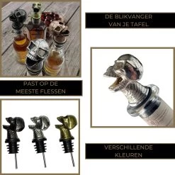 Catrinaz® - Verseur Premium Avec Tête De Mort - Bec Verseur - Verseur à Vin - Verseur - Couleur Argent - Tête De Mort Argentée - Tête De Mort - Coffret Cadeau Luxe - Cadeau Uniek - Cadeau Pour Homme Et Femme -Dégustation Délicate 1200x1200 1590