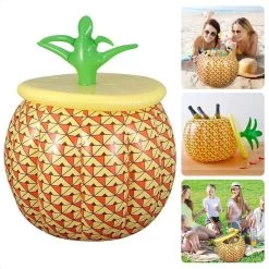 Cheqo® Seau à Glace - Refroidisseur à Boisson Opblaasbaar - Porte-Boisson - Refroidisseur à Bouteille - Refroidisseur à Vin - Ø25cm - Ananas Opblaasbaar - Hauteur 33cm