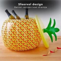 Cheqo® Seau à Glace - Refroidisseur à Boisson Opblaasbaar - Porte-Boisson - Refroidisseur à Bouteille - Refroidisseur à Vin - Ø25cm - Ananas Opblaasbaar - Hauteur 33cm -Dégustation Délicate 1200x1200 1609